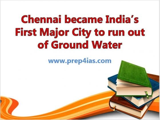 Chennai became India's First Major City to run out of Ground Water